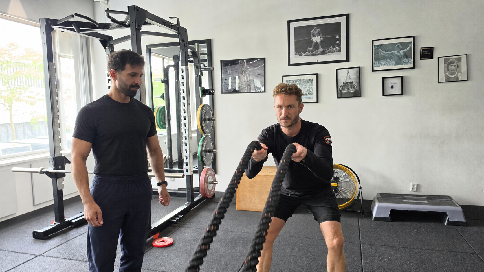 Kracht en conditie met battle ropes in de privé gym
